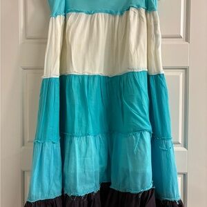 Turquoise striped top